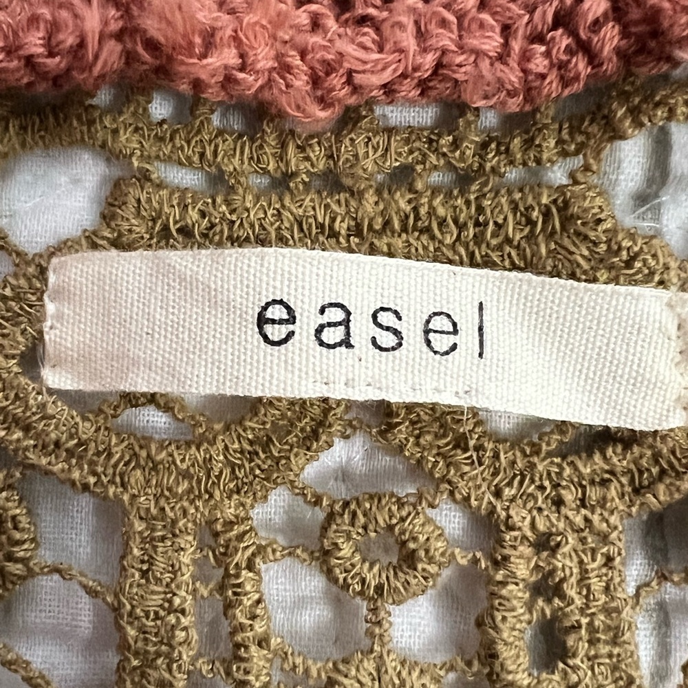 Anthropologies Easel Boho Textured knit Crochet Sweater Tunic Bell sleeves M/L - Picture 8 of 10